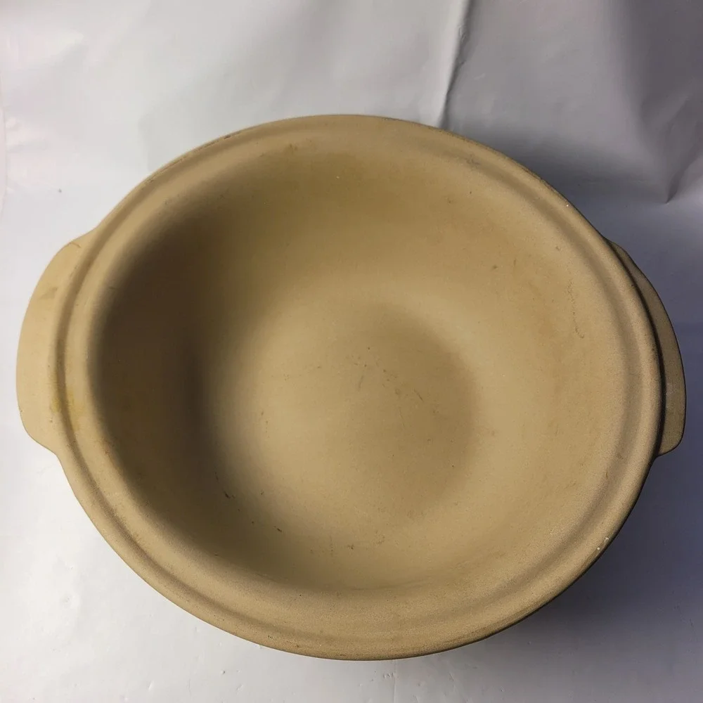 Pampered Chef Deep Dish Baker Stoneware Tan Round 12.5